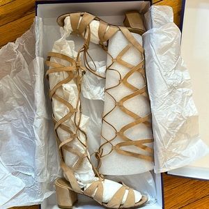 Stuart Weitzman gladiator sandal, used, 2 inch heel